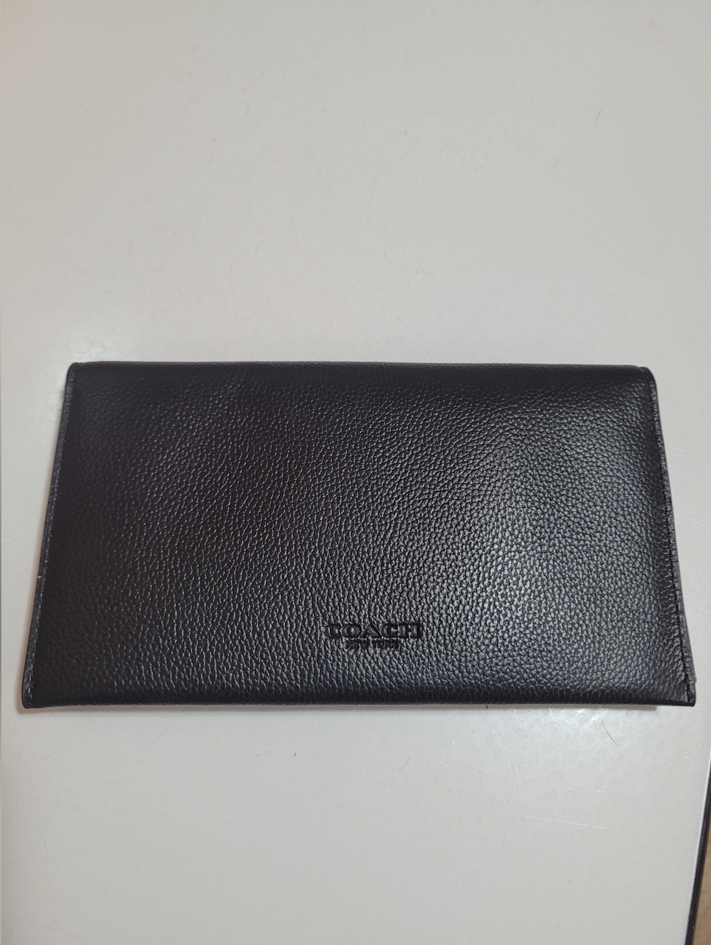 Coach Black Slim Essential Pebbled Leather Long Wallet